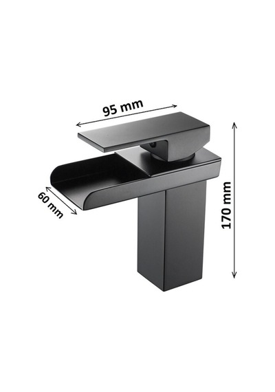 Rena Design Siyah Lavabo Bataryası Yeni Havza Model Yüksek Kalite Lüks Lavabo Musluğu Çift Girişli Armatür