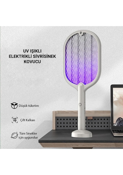 Polham 3000w Şarjlı Uv Işıklı Elektrikli Sivrisinek Kovucu Öldürücü Masaüstü El Tutmalı Sinek Kovucu 001