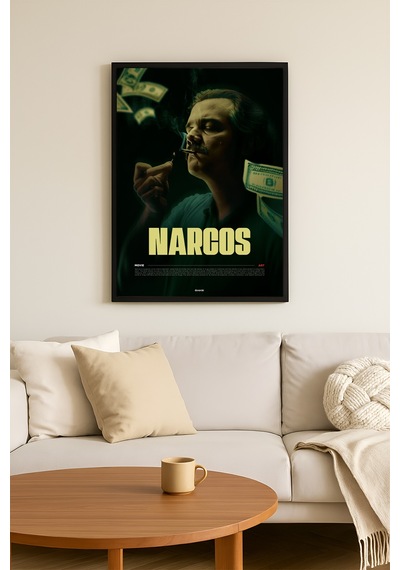 Narcos Siyah Ahşap Çerçeveli Poster, Dizi Duvar Tablosu