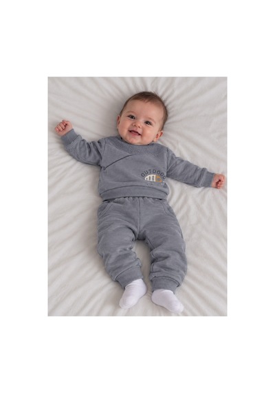Caramell Erkek Bebek İkili Takım 2202 1985 2712 Gri Fundey Gri Fundey