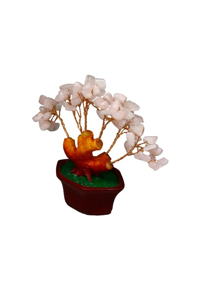 Pembe Kuvars Doğal Taşlı Bonsai Hayat Ağacı - Aşk Ve Pozitif Ener