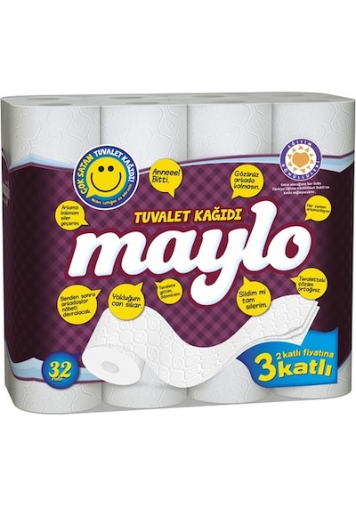 Maylo Üç Katlı Tuvalet Kağıdı 32 Rulo