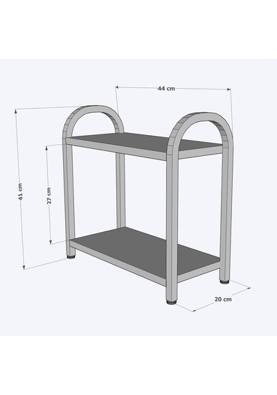 Banyo-mutfak Toparlayıcı Düzenleyici Organizer 2 Katlı Geniş Metal Beyaz Bambu Tezgah Üstü Raf Bambu Diğer