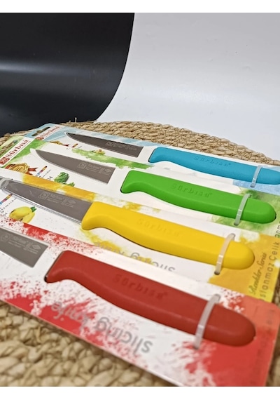 Sürmene 61004 4lü Mutfak Bıçağı 9,50 Cm Çok Renkli