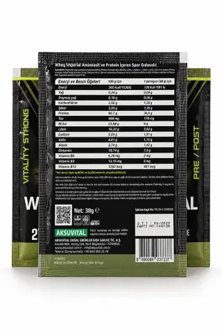 Vitalest Whey Imperial Fıstıklı Çikolata Aromalı Whey Protein Tozu 38 G X 3 3' Lü Sashet Deneme Paketi Dubai Çikolatası