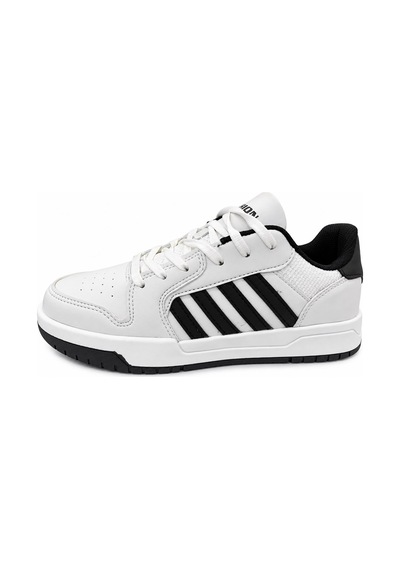 Papucumun Dünyası Lambırlent Unisex Bağcıklı Şeritli Hafif Konforlu Sneaker Beyaz