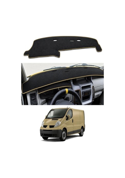 Renault - Trafic 1 2001-2014 Uyumlu Torpido Koruma Kılıfı - Taba Şeritli
