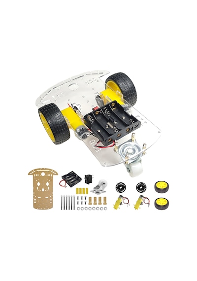 2wd Çok Amaçlı Mobil Robot Araba Platformu Kendin Yap Kiti Redüktörlü Motor Ve Şase Seti Demonte Montesiz