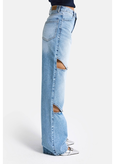 it's basic Kadın Mavi 4s6-27 Loose Fit %100 Koton Özel Tasarım Denim Jean