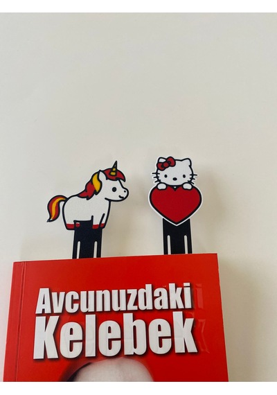 4'lü Kitap Ayracı Seti Panda Arı Unicorn Hello Kity Figürlü Klips Ayraç