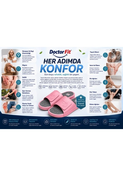 Doctor Fit Refleksoloji Rahatlatıcı,akapunktur Masaj Terliği Beyaz Erkek Terliği 41 Numara