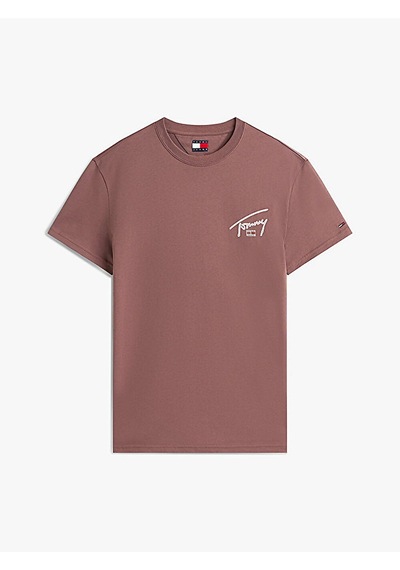Tjm Reg Sıgn Backprınt Ss T Ext Erkek Kahverengi T-shirt - Dm0dm22320 Kahverengi