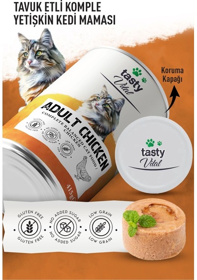 Tavuklu Yetişkin Kedi Konservesi Pate Ve Yumuşak Formda 415 Gr