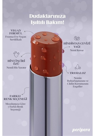 Yoğun Nemlendirme Sunan Vegan Dudak Balmı Perıpera Ink Mood Glowy Balm 5 Nudie List Hip Gray 13576243