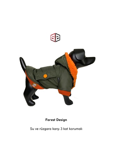 Köpek Kıyafeti - Su Geçirmez Köpek Montu, Köpek Yağmurluğu Haki