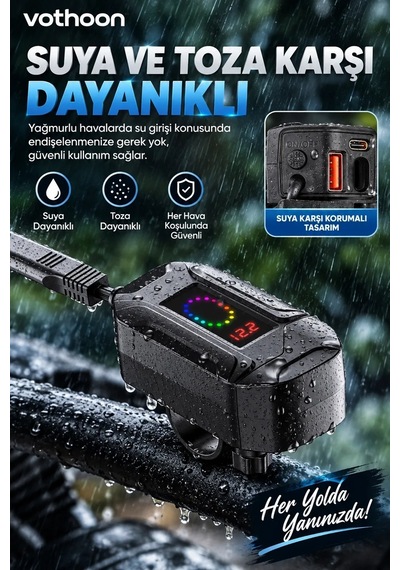 Magicool Motosiklet Telefon Tutucu Ayna Ve Gidon Bağlantılı Telefon Şarj Cihazı Geri Sarılabilir Type-c