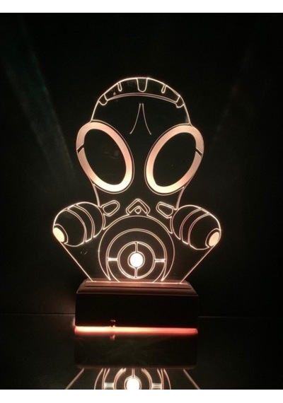 Oyunculara Hediye 3D Gaz Maskesi Led Gece Lambası