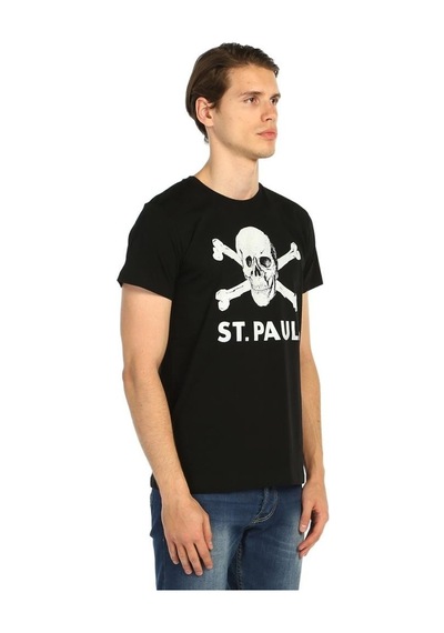 Bant Giyim - St. Pauli Futbol Siyah Erkek T-Shirt Tişört