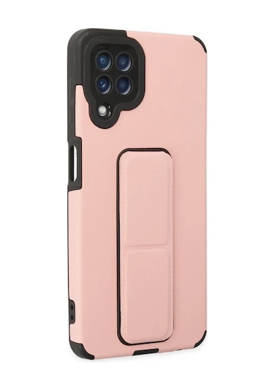 Storeşahin Samsung Galaxy A22 Uyumlu Kılıf Mega Standlı Silikon - Pudra Shn0720