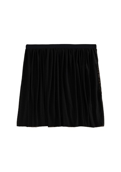 Moda Dua Kadın Siyah Tül Beli Lastikli Etek Görünümlü Pareo