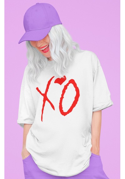 Sevbano Xo The Weeknd Rapper Baskılı Unisex Oversize Şarkıcı Tişört Beyaz