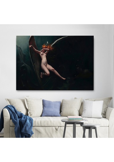 Yıldızlı Gökyüzü Altında Bir Peri Kanvas Tablo, Klasik Sanat Kanvas Tablo-5383