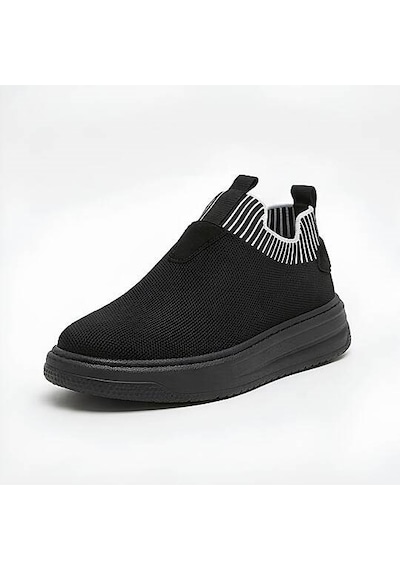 Daytex 1110 Erkek Slip-on - Full Triko Örgü Sneaker Siyah