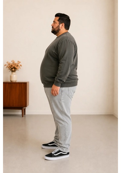 Sngl Tekstil Erkek Büyük Beden Oversize 3 İplik Uzun Kollu Sweatshirt 3xl-4xl-5xl-6xl-7xl-8xl-9xl Yeşil