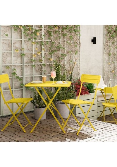Ikea Sundsö Katlanabilir Masa, Parlak Sarı, 65x65 Cm
