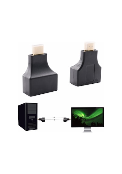 4845 Hdmi Rj45 Cat5 6 Extender Uzatıcı Uzatma Aparatı Adaptörü
