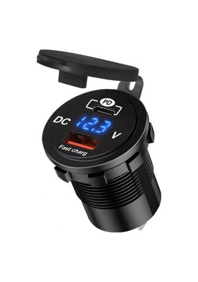 Araç Tekne Çakmaklık Şarjı Pd Qc3 Volt Ölçer İle Hızlı Şarj 12v/24v