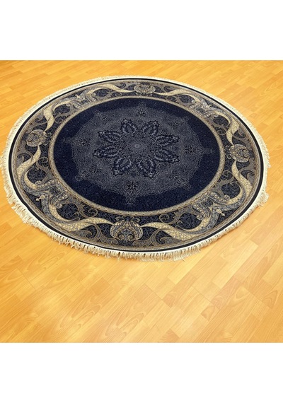 Aldora 200 X 200 Yuvarlak İpek Halı Lacivert