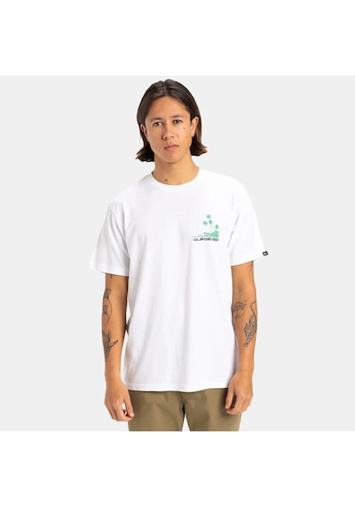 Quiksilver Palm Lines Erkek Beyaz Yuvarlak Yaka Tişört Beyaz