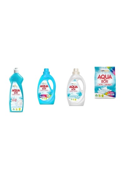 Aquabor Doğal Mineralli Elde Bulaşık + Sıvı Renkliler + Sıvı Beyaz + 4 Kg Renkliler 4 Lü Set 00891157