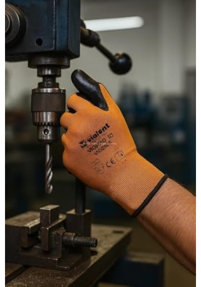 Nitril Kaplı Örme Eldiven Çift Renk 100 Polyester Kaymaz Dayanıklı Endüstriyel Iş Eldiveni Inşaat Bahçe Otomoti
