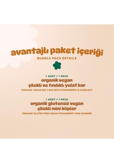 Organik Vegan Çilekli Atıştırmalık Paketi - 2 Adet 2 Çeşit 560 G
