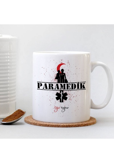 Kişiye Özel Mesleki Paramedik Beyaz Kupa Bardak - 2