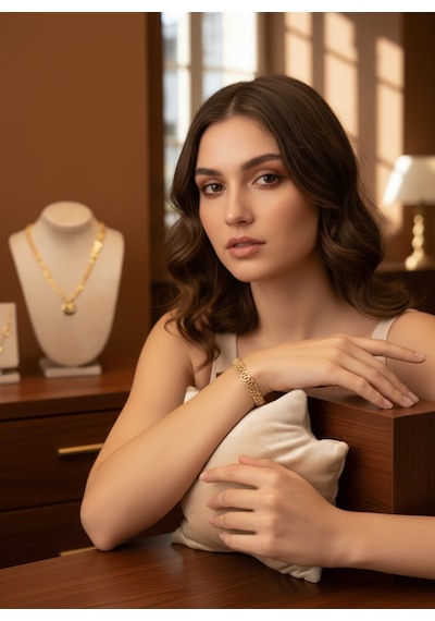 Xuping Kadın Altın Renk Zincir Bileklik Kararma Yapmayan Klasik Şık Tasarım Gold