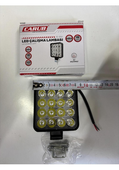 2 Adet Kare Led Sis Farı Mini Çalışma Lambası 16 Led Kare 8,5x8,5x1,5cm Su Geçirmez 48walt 12volt-24volt