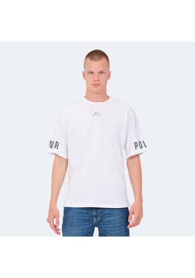 Slazenger VISION Erkek Oversıze Beyaz Tişört