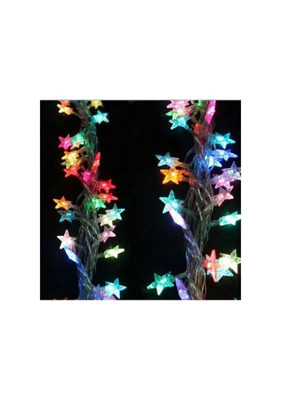 3 Metre 20 Yıldız Led /rgb /çakarlı/ Şeffaf Kablo / Yılbaşı Süsü Kırmızı, Yeşil, Mavi