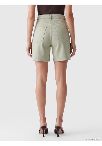 Lcwaıkıkı Classic Yeşil Yüksek Bel Bermuda Fit Kadın Jean Şort