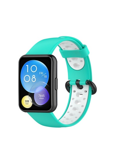 Watch Fit 2 Spor Delikli Kordon - Turkuaz-beyaz
