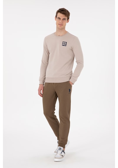 U.S. Polo Assn. Erkek Regular Fit Bisiklet Yaka Taş Sweatshirt 50293456-VR049