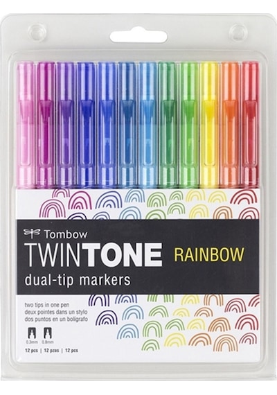 Tombow 12'Li Twintone Gökkuşağı Çift Taraflı Keçeli Kalem Seti 61