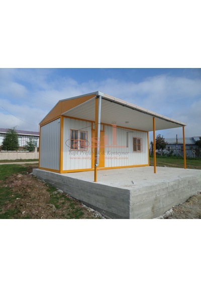 21M² 1+1 Çatı+Verandalı Dış Sac İç Pvc Kaplamalı Konut Konteyner