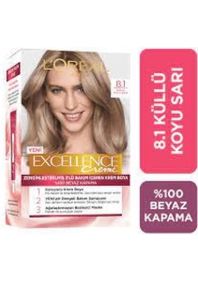 Loreal Excellence Saç Boyası 8.1 Koyu Küllü Sarı