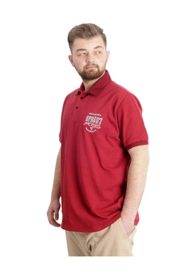 Mode Xl Büyük Beden Erkek T-Shirt Polo Industry 23316 Bordo 001