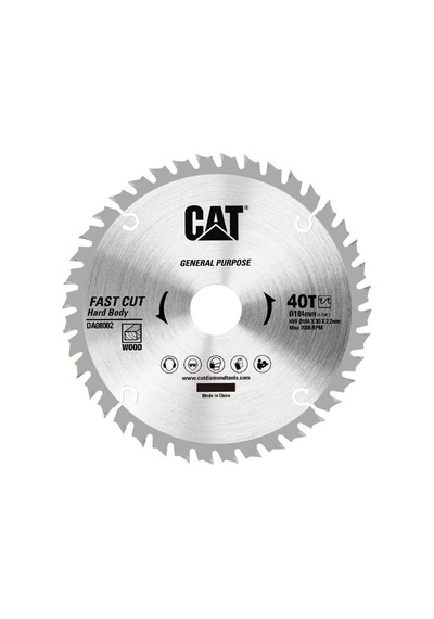 Cat Da08002 184x30mm Ahşap Kesme Elmas, Daire Testere Bıçağı 40 Diş Fr Da08002