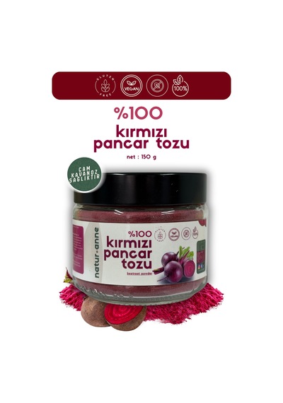 Kırmızı Pancar Tozu 150 Gr Cam Kavanoz - Doğal , Katkısız , Koruyucusuz , Premium Diğer